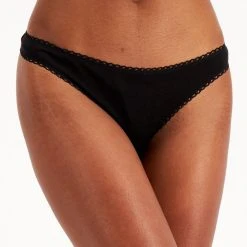 Charter Club Everyday Cotton Women's Lace-Trim Thong, Created For Macy's