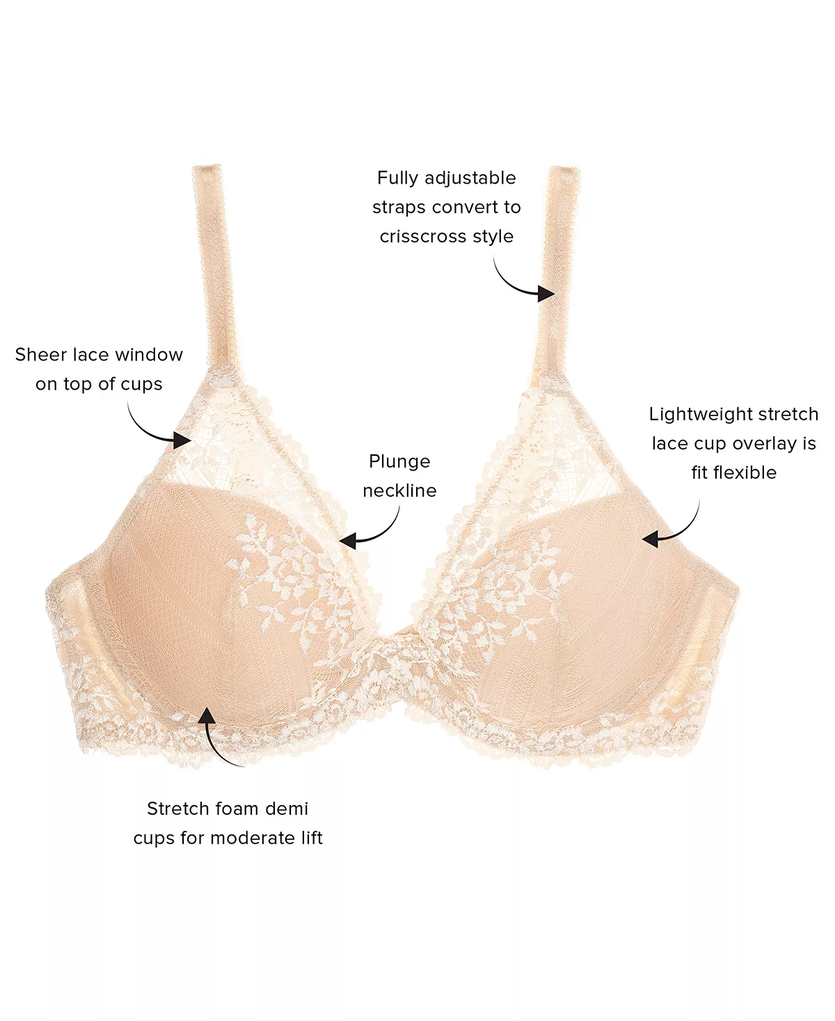 Wacoal Embrace Lace Plunge Bra 853291 - Image 8