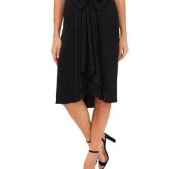 CeCe High-Low Bow-Detail Skirt