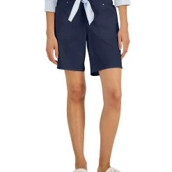 INC International Concepts Women's Curvy Mid Rise Pull-On Bermuda Shorts, Created For Macy's