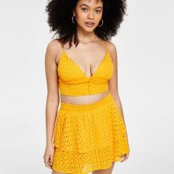 Bar III Women's Smocked Eyelet Skirt, Created For Macy's