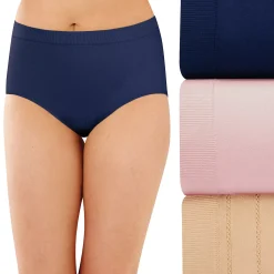 Bali Women's 3-Pk. Comfort Revolution Microfiber Damask Brief Underwear