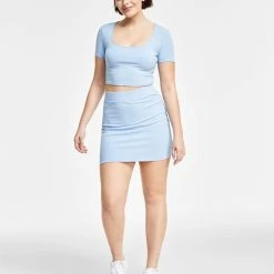 Bar III Ribbed Mini Skirt, Created For Macy's