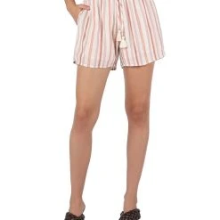 Black Tape Women's Striped High Rise Shorts