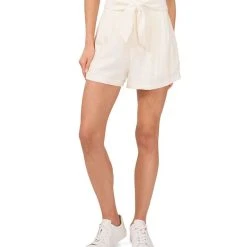 CeCe Women's Fold Over Tie Pleated Shorts