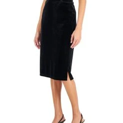Kasper Women's Velour Slim Midi Skirt