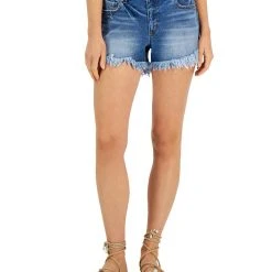 INC International Concepts Women's Frayed High-Rise Jean Shorts, Created For Macy's