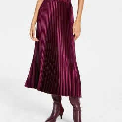 Anne Klein Women's Pleated Pull-On Midi Skirt