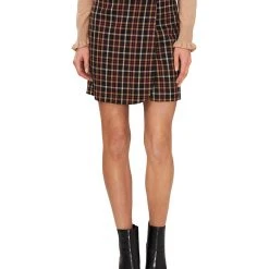 CeCe Women's Two-Button Wrap A-Line Skirt