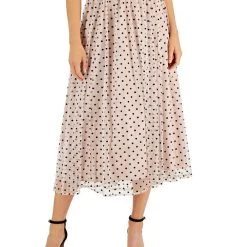 Anne Klein Women's Polka Dot-Mesh Pull-On A-Line Skirt