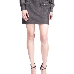 Michael Kors Women's Heathered Button-Trimmed Mini Skirt