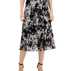 Alfani Women's Floral-Print Pleated Pull-On Midi Skirt, Created For Macy's