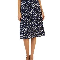 Kasper Women's Floral Print Flared Midi Skirt