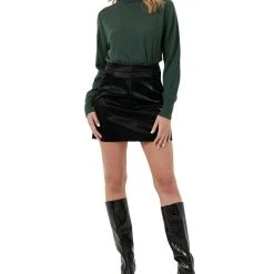 French Connection Women's Faux-Leather Animal-Print Mini Skirt