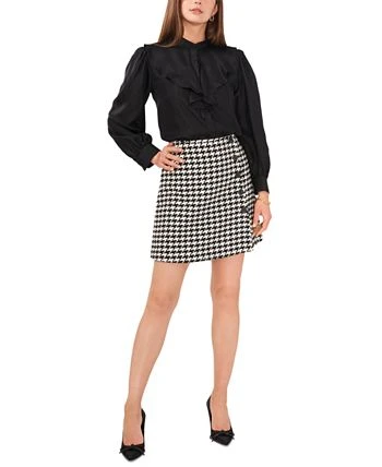 Vince Camuto Women's Faux-Button Houndstooth Mini Skirt - Image 3