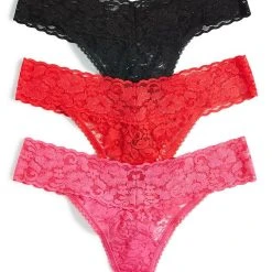 INC International Concepts Women's 3-Pk. Lace Thong Underwear, Created For Macy's