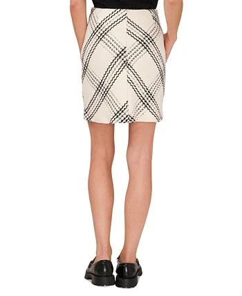 Vince Camuto Women's Textured Plaid Side-Zip Mini Skirt - Image 2