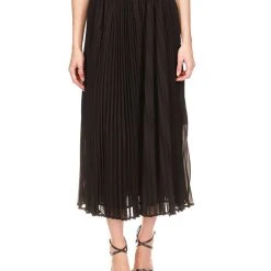 Michael Kors Women's Pleated Slit Midi Skirt