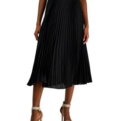 Anne Klein Chiffon Pull-On Pleated Skirt