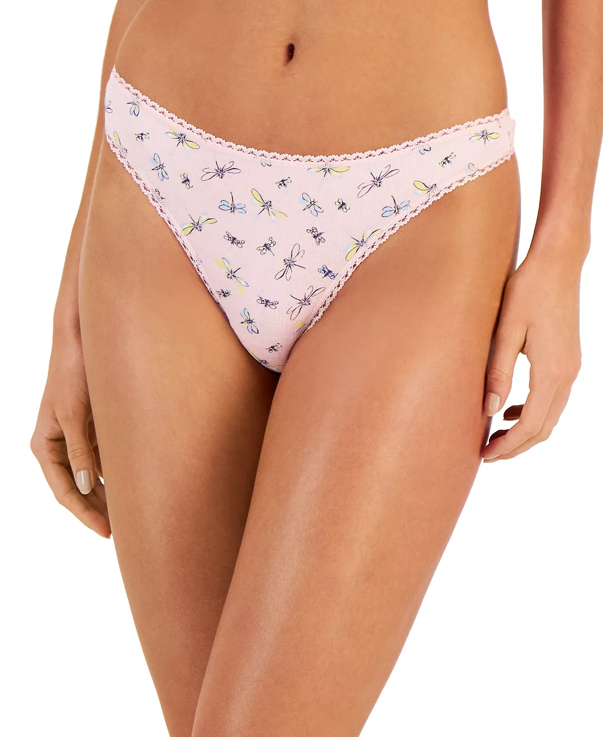Charter Club Everyday Cotton Women's Lace-Trim Thong, Created For Macy's - Image 7