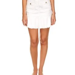 Michael Kors Women's Raw-Hem Flounce Denim Skirt