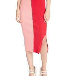 Steve Madden Women's Gaia Colorblocked Ribbed Midi Skirt