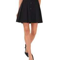 CeCe Women's Button-Front A-Line Mini Skirt